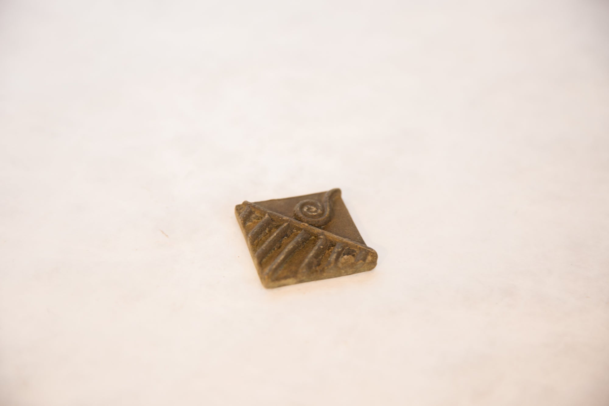 Vintage African Square Bronze Coin // ONH Item ab00556 Image 1