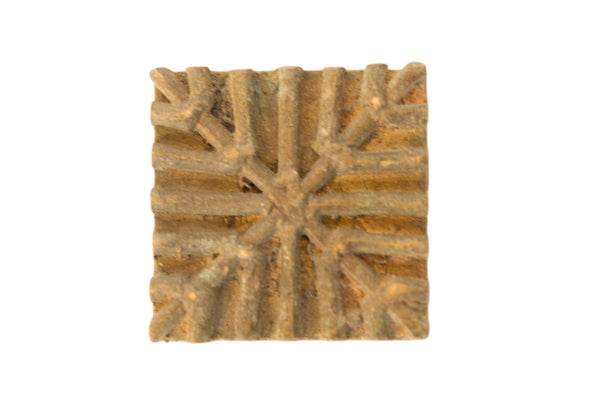 Vintage African Square Bronze Coin // ONH Item ab00561