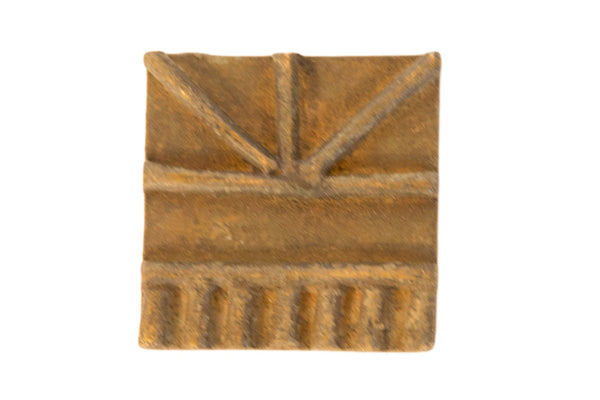 Vintage African Square Bronze Coin // ONH Item ab00564
