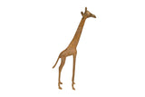 Vintage African Bronze Giraffe sculpture, handmade with a textured brown and bronze patina.