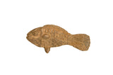 Collectible vintage African bronze fish sculpture with a textured, patinated finish.
