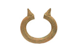 Vintage handmade African bronze bracelet with pointed ends and rich green patina.