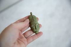 Vintage African Oxidized Bronze Mask Pendant // ONH Item ab00824 Image 2
