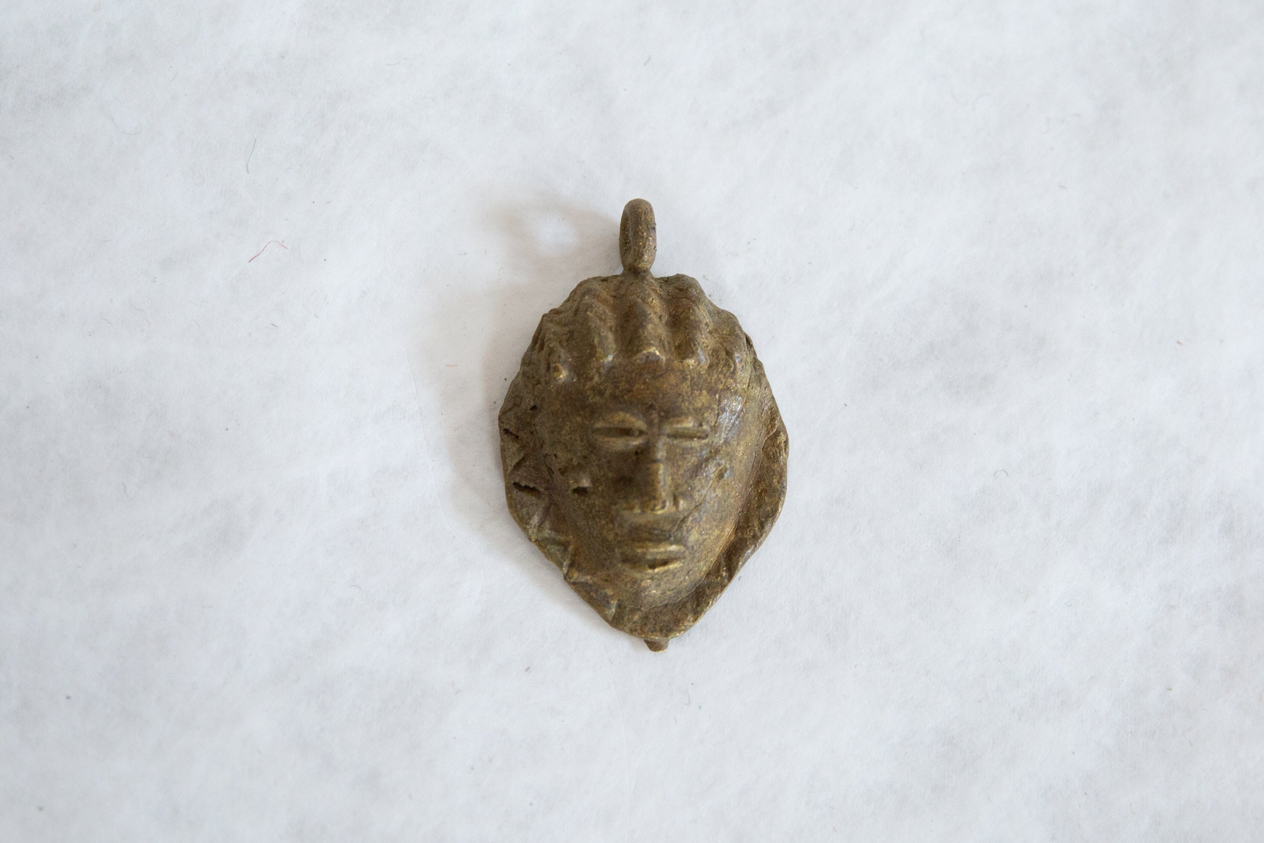 Vintage African Bronze Mask Pendant // ONH Item ab00826 Image 1