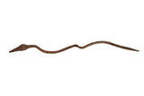Collectible handmade vintage African iron slithering snake with dark rustic patina, 11.5 inches.