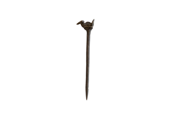 Vintage African Bronze Bird Pin // ONH Item ab00865