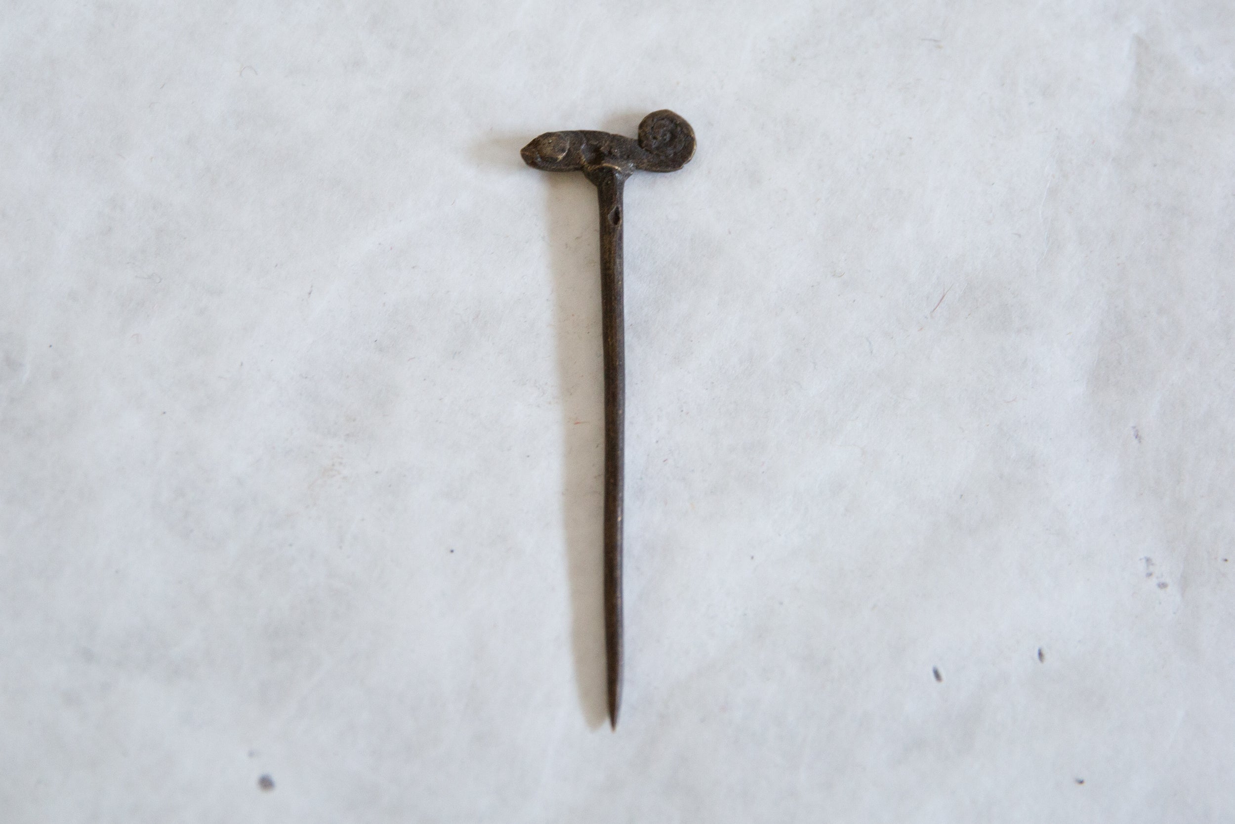 Vintage African Bronze Chameleon Pin // ONH Item ab00868 Image 1