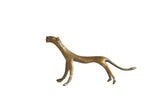Vintage African bronze cheetah sculpture with handmade texture and rich patina.