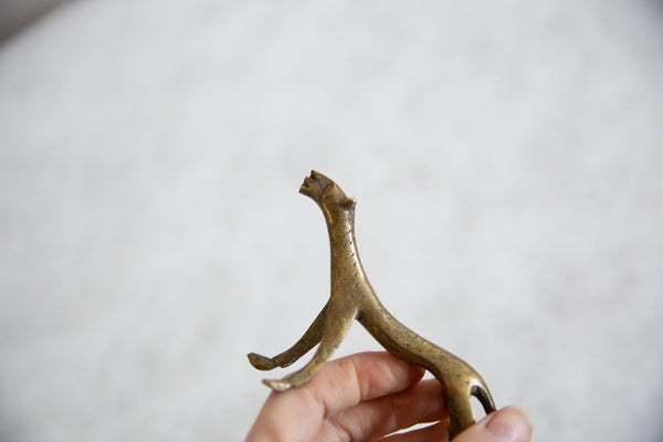 Vintage African Bronze Cheetah // ONH Item ab00875 Image 4