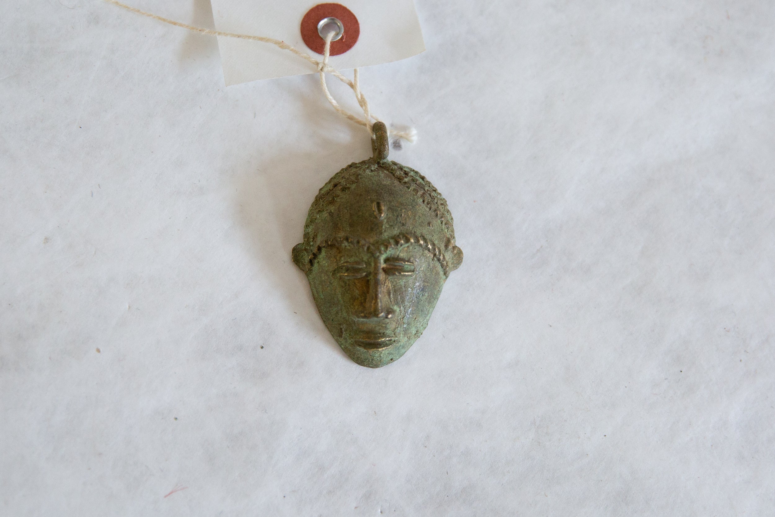 Vintage African Oxidized Mask Pendant // ONH Item ab00881 Image 1