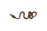 Vintage African iron slithering snake sculpture with a handmade, rustic brown textured finish.