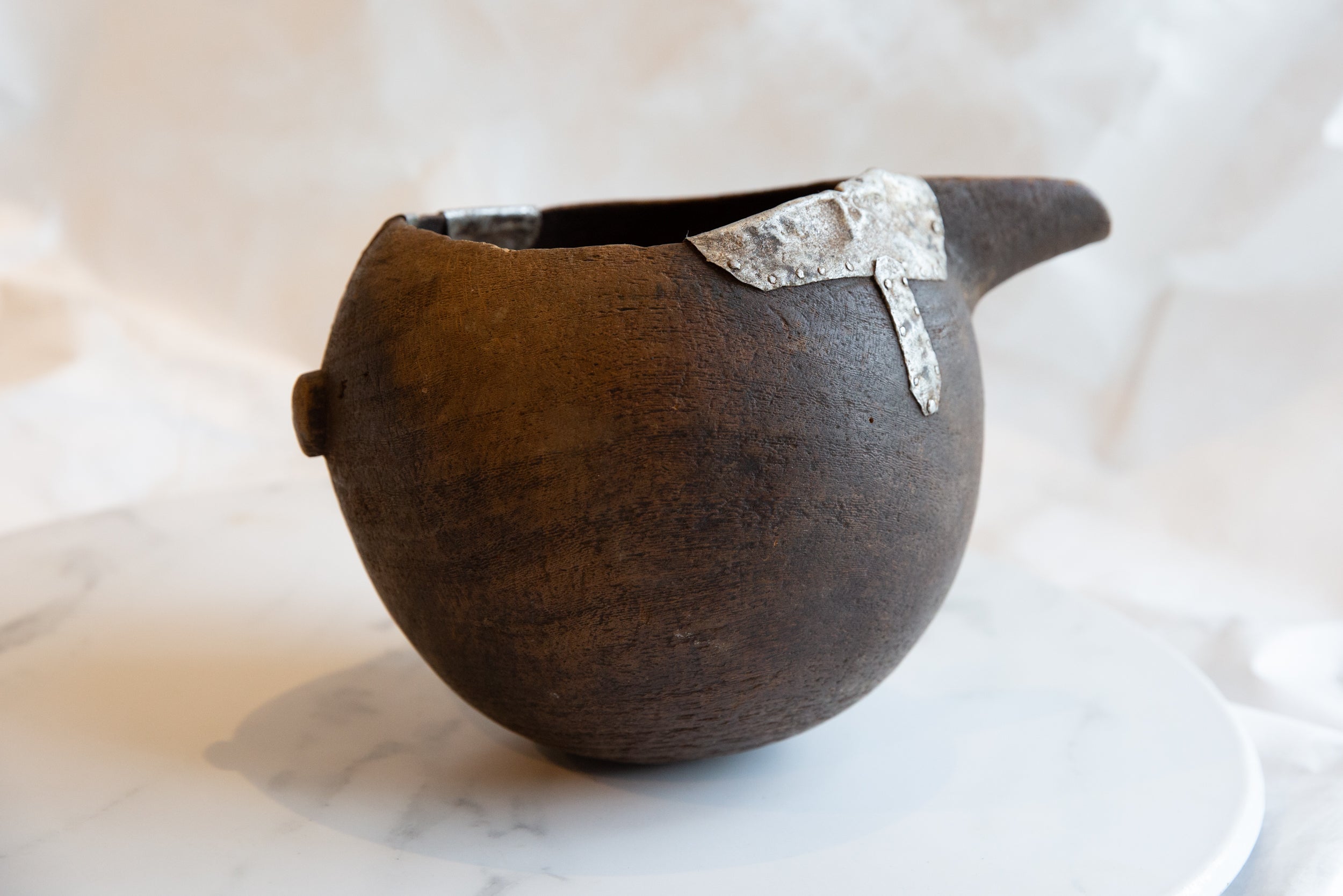 Vintage African Wooden Pitcher // ONH Item ab00942 Image 1