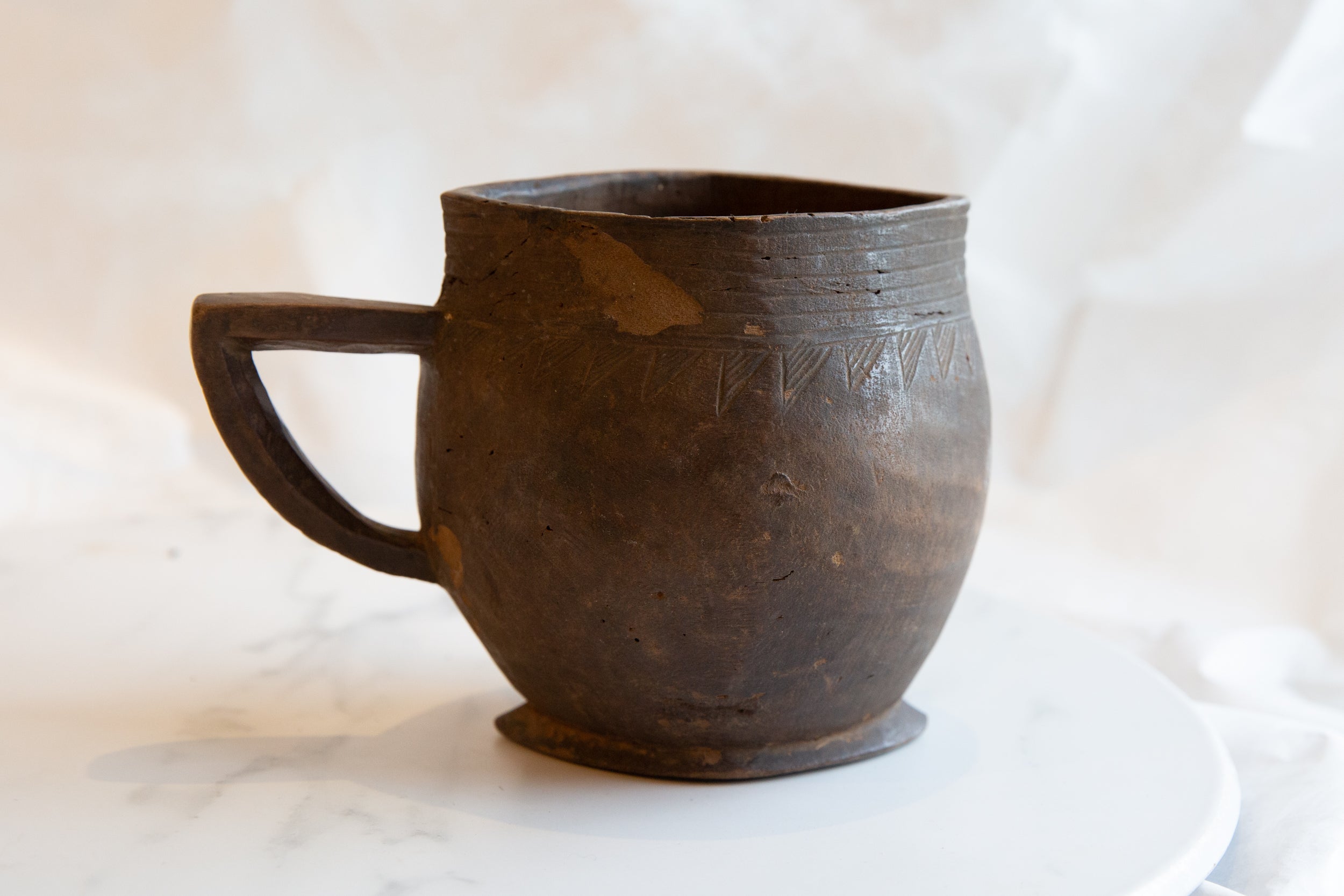 Vintage African Wooden Pitcher // ONH Item ab00943 Image 1