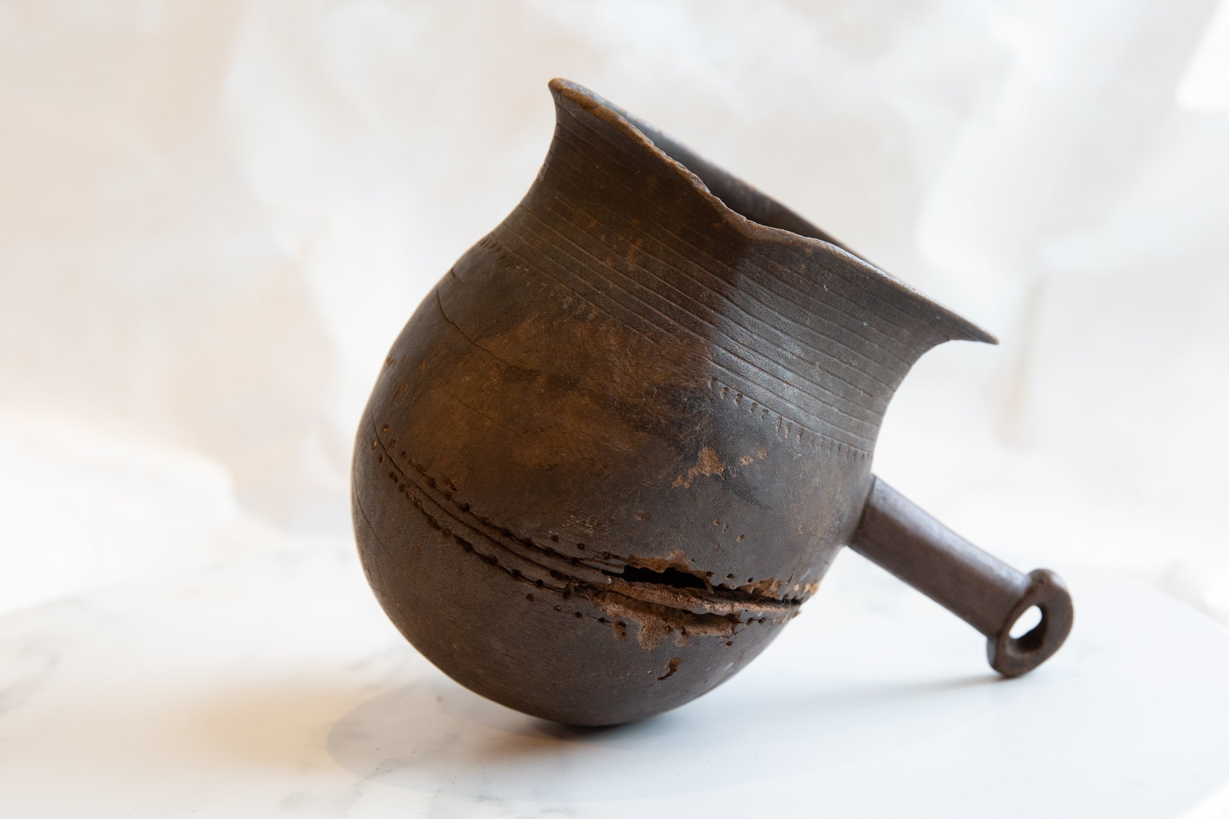 Vintage African Wooden Pitcher // ONH Item ab00946 Image 1
