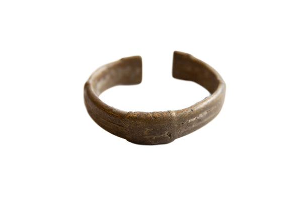 Vintage African Bronze Stripe Design Cuff Bracelet // ONH Item ab01022