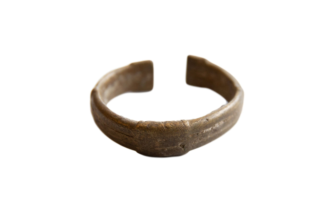 Vintage African Bronze Stripe Design Cuff Bracelet // ONH Item ab01022