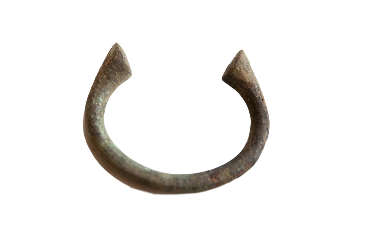 Vintage African Bronze Alloy Manilla Cuff Bracelet // ONH Item ab01030