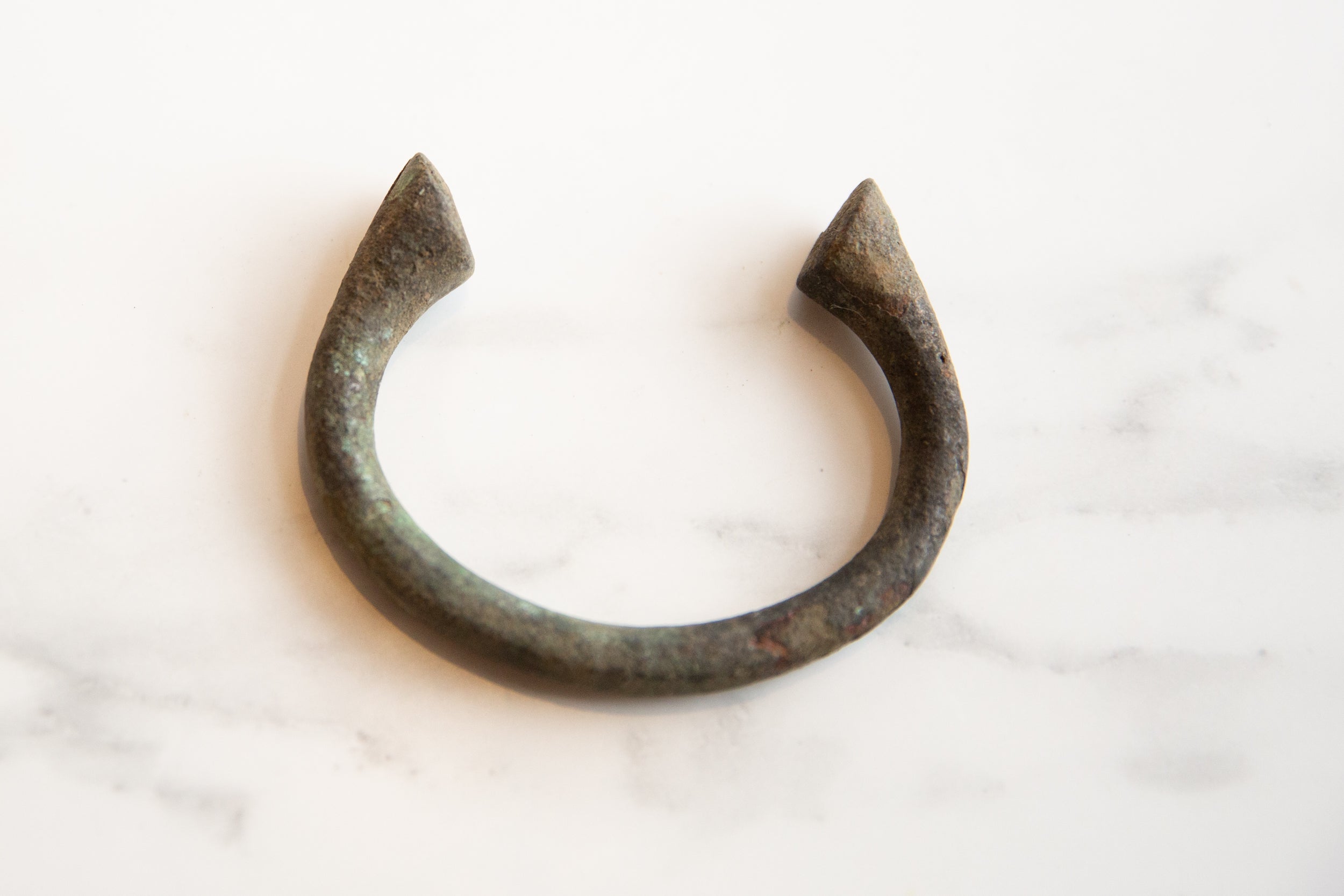 Vintage African Bronze Alloy Manilla Cuff Bracelet // ONH Item ab01030 Image 1