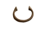 Antique African bronze alloy manilla cuff bracelet, U-shaped with rich patina.