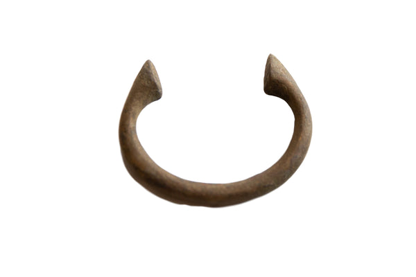 Vintage African Bronze Alloy Manilla Cuff Bracelet // ONH Item ab01032