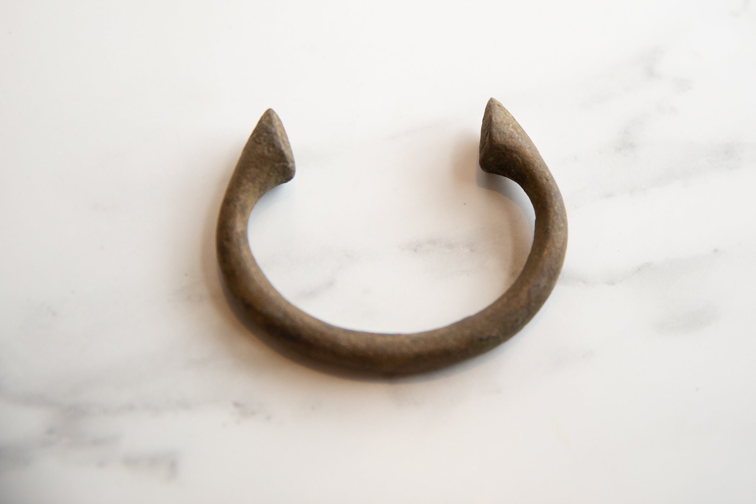 Vintage African Bronze Alloy Manilla Cuff Bracelet // ONH Item ab01032 Image 1