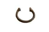 Collectible antique African copper alloy manilla cuff bracelet with aged patina, 3x2.5x0.5 inches.