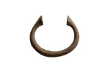 Collectible antique African copper alloy manilla cuff bracelet with rich, aged patina.