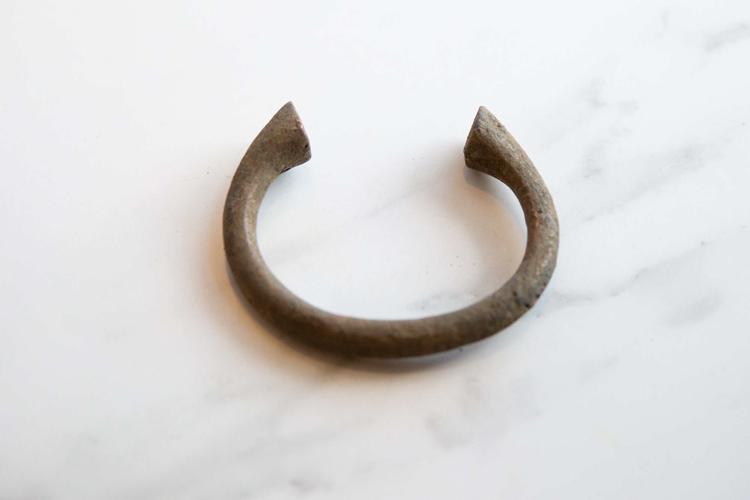 Vintage African Bronze Alloy Manilla Cuff Bracelet // ONH Item ab01040 Image 1