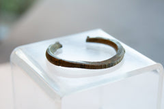 Vintage African Bronze Cuff Bracelet with Geometric Detailing // ONH Item ab01077 Image 1