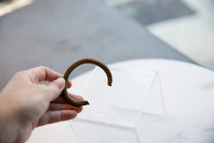 Vintage African Bronze Striped Cuff Bracelet // ONH Item ab01081 Image 5