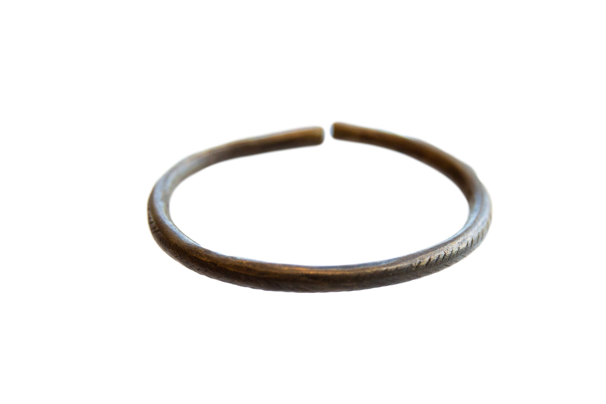 Vintage African Bronze Bracelet with Faded Detailing // ONH Item ab01096