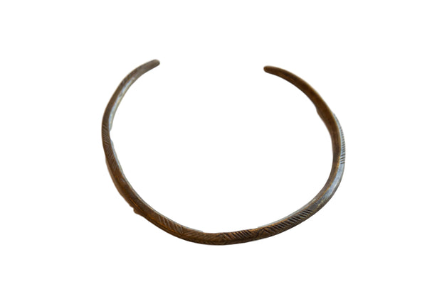 Vintage African Bronze Artifact with Geometric Detailing // ONH Item ab01103