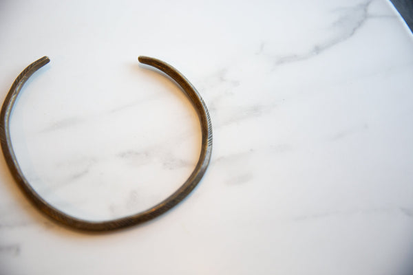 Vintage African Bronze Artifact with Geometric Detailing // ONH Item ab01103 Image 2