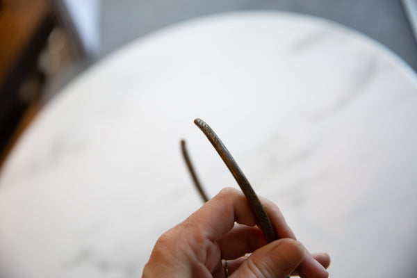 Vintage African Bronze Artifact with Geometric Detailing // ONH Item ab01103 Image 5