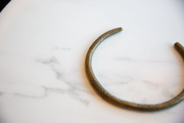 Vintage African Bronze Artifact with Geometric Detailing // ONH Item ab01104 Image 3