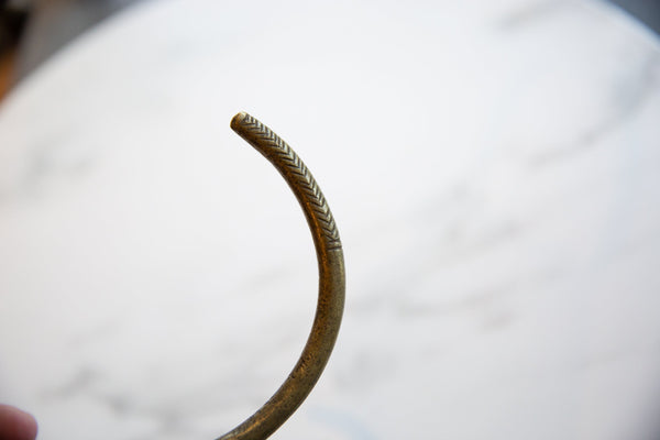 Vintage African Bronze Artifact with Geometric Detailing // ONH Item ab01104 Image 5