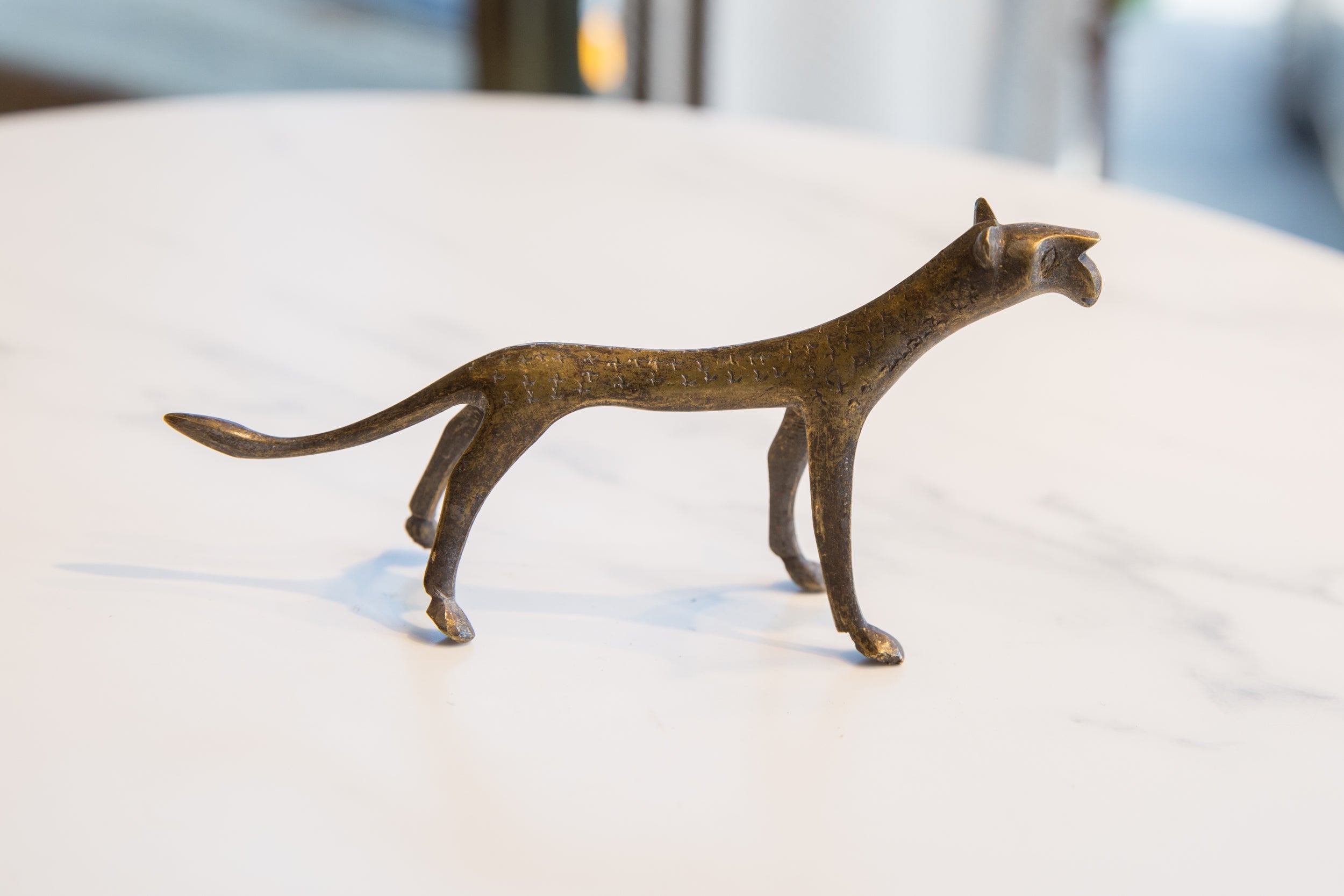 Vintage African Bronze Cheetah // ONH Item ab01134 Image 1