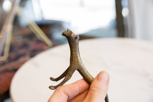 Vintage African Bronze Cheetah // ONH Item ab01134 Image 5