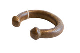 Early 19th-century African bronze snake cuff bracelet with etched detailing and an aged patina.