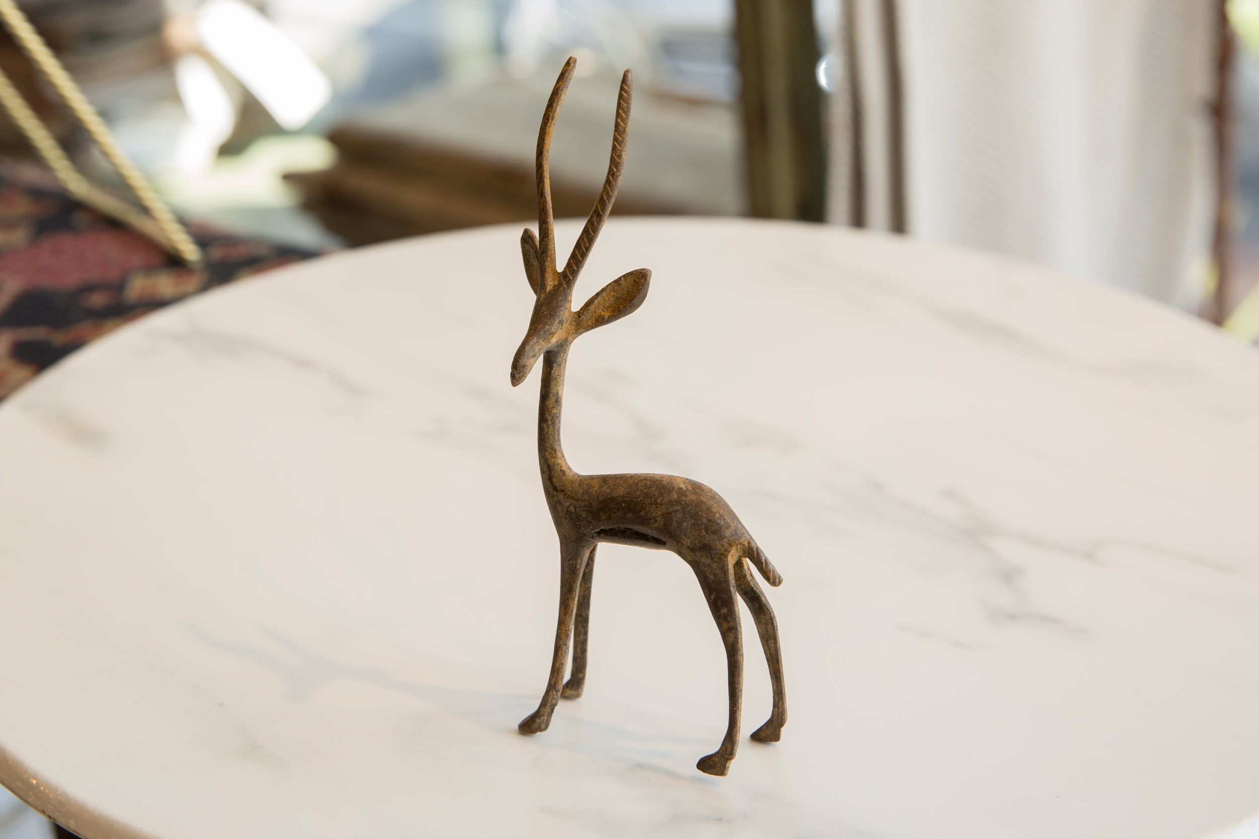Vintage African Bronze Alloy Left Facing Gazelle // ONH Item ab01141 Image 1