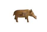 Vintage African bronze alloy hippo sculpture with a textured, rustic patina.