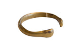 Antique African bronze snake cuff bracelet with a solid, minimalist form and a rich aged patina.