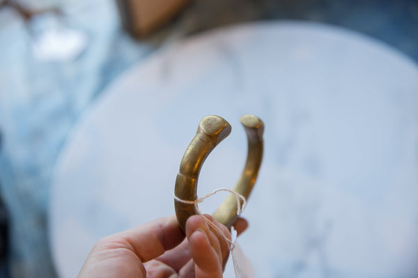 Antique African Bronze Snake Cuff Bracelet with Golden Patina // ONH Item ab01193 Image 5