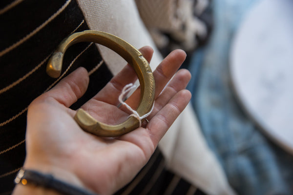 Antique African Bronze Snake Cuff Bracelet with Golden Patina // ONH Item ab01193 Image 7