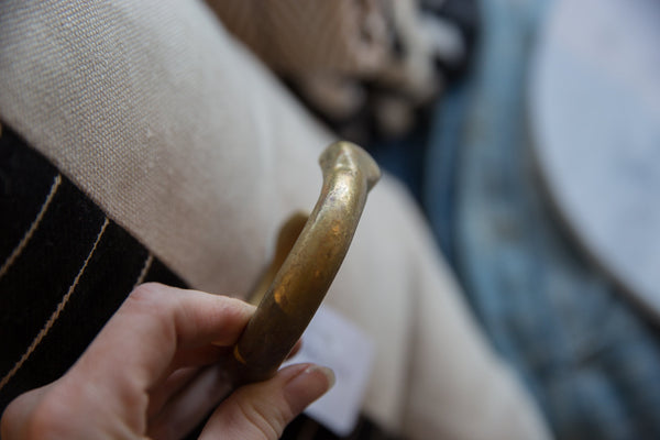Antique African Bronze Snake Cuff Bracelet with Golden Patina // ONH Item ab01194 Image 5