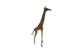 Collectible vintage African bronze giraffe sculpture, hand-cast with warm brown patina, 9.5 inches.