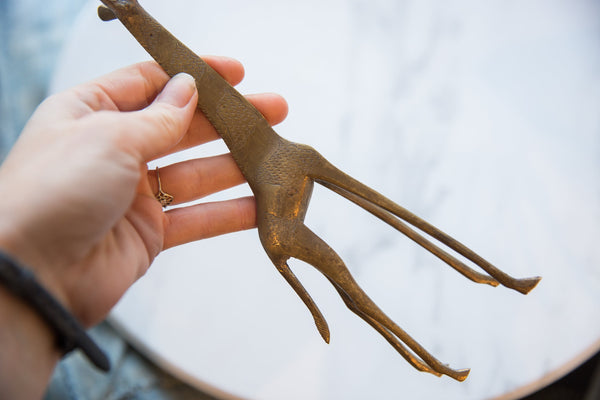 Vintage African Bronze Giraffe // ONH Item ab01210 Image 4