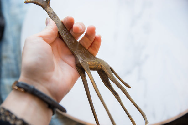 Vintage African Bronze Giraffe // ONH Item ab01210 Image 5