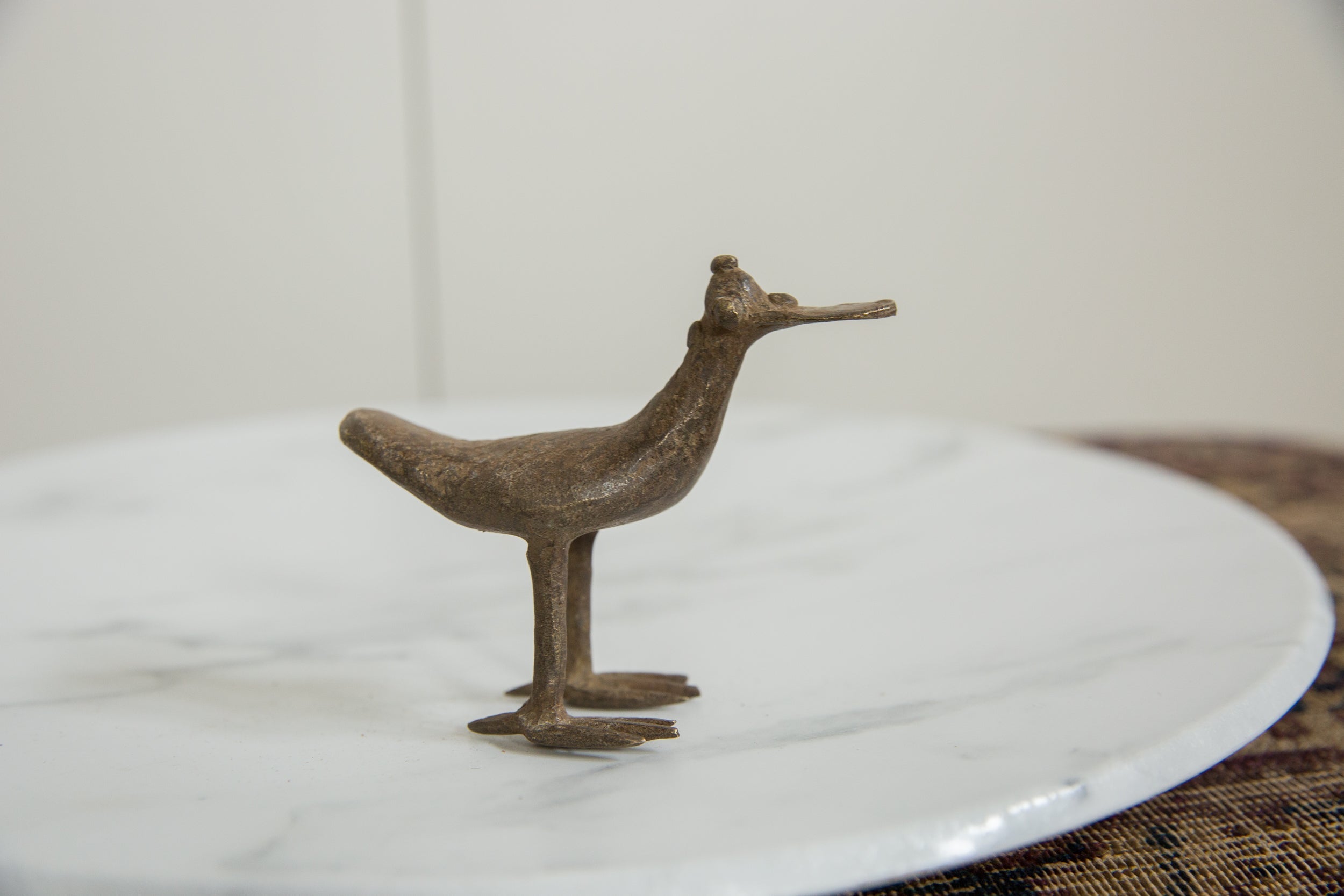 Vintage African Bronze Flat Billed Bird // ONH Item ab01248 Image 1