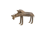 Vintage African bronze warthog collectible with a rich, textured patina and charming handmade details.